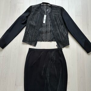 Elie Tahari Black Textured Leather Jacket